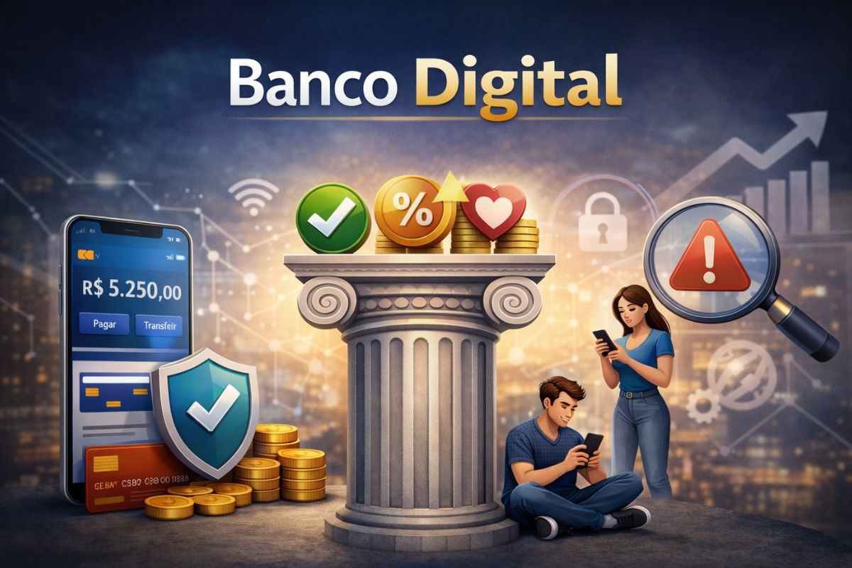 Banco digital: como funciona, vantagens reais e cuidados essenciais para não trocar só de aplicativo